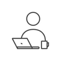 パソコンを触る人